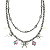 WESTERN MULTI CHARM BEADED NECKLACE SET