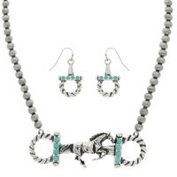 WESTERN HORSEBIT MUSTANG NECKLACE SET