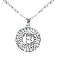 RHINESTONE INITAILS NECKLACE B