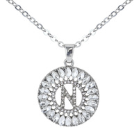 RHINESTONE INITAILS NECKLACE N