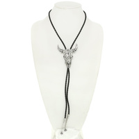 WESTERN LONGHORN SKULL BOLO NECKLACE