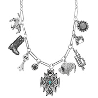 WESTERN THEME MULTI CHARM NECKLACE