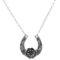 WESTERN FLORAL HORSESHOE NECKLACE