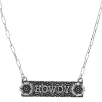 WESTERN HOWDY FLOWER PLATE NECKLACE