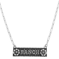 WESTERN RANCH FLOWER PLATE NECKLACE