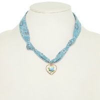 FLORAL PORCELAIN HEART SCARF NECKLACE