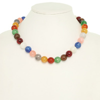 MULTI COLOR STONE BEAD NECKLACE