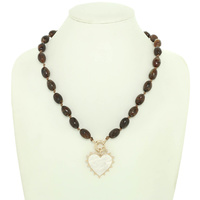 PEARL HEART BEAD NECKLACE