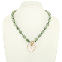 PEARL HEART BEAD NECKLACE