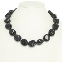 MARBLED CHUNKY STONE BEAD NECKLACE