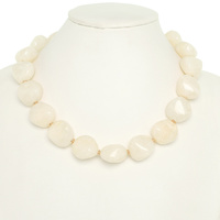 MARBLED CHUNKY STONE BEAD NECKLACE