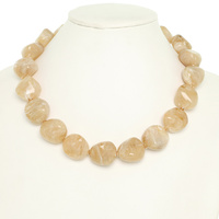 MARBLED CHUNKY STONE BEAD NECKLACE