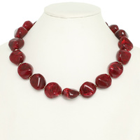 MARBLED CHUNKY STONE BEAD NECKLACE