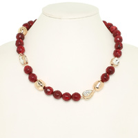 MULTI FACETED BEAD NECKLACE