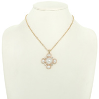 BEZEL SET STONE CLUSTER NECKLACE