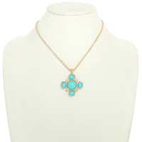 BEZEL SET STONE CLUSTER NECKLACE