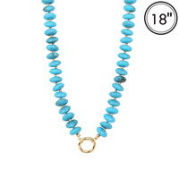 MARBLE DISC STONE BEAD NECKLACE