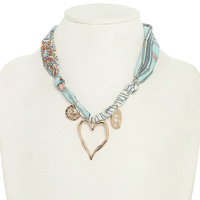ABSTRACT SCARF HEART NECKLACE