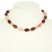 MARBLE OVAL BEAD NECKLACE