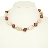 MARBLED STONE BEAD NECKLACE