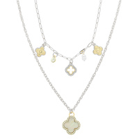 CLOVER CHARM LAYERED NECKLACE