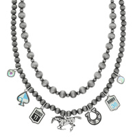 WESTERN MULTI STRAND CHARM NECKLACE
