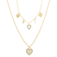 HEART THEME CHARM LAYERED NECKLACE