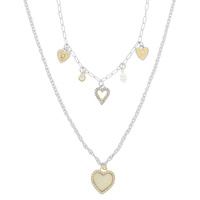 HEART THEME CHARM LAYERED NECKLACE