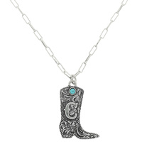 WESTERN COWBOY BOOT INITIAL NECKLACE