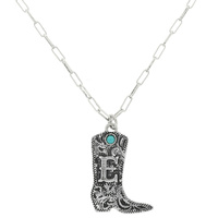 WESTERN COWBOY BOOT INITIAL NECKLACE
