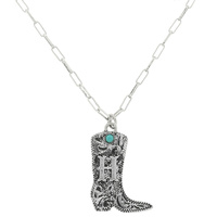 WESTERN COWBOY BOOT INITIAL NECKLACE