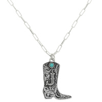 WESTERN COWBOY BOOT INITIAL NECKLACE