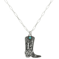 WESTERN COWBOY BOOT INITIAL NECKLACE