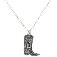 WESTERN COWBOY BOOT INITIAL NECKLACE