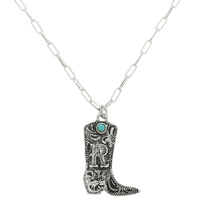 WESTERN COWBOY BOOT INITIAL NECKLACE