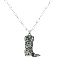 WESTERN COWBOY BOOT INITIAL NECKLACE
