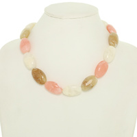 PASTEL OVAL BEADED NECKLACE