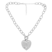 HAMMERED HEART CHAIN NECKLACE