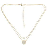 DOUBLE STRAND HEART PENDANT NECKLACE