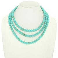 MULTI STRAND MARBLE PEARL NECKLACE