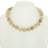 LARGE MARBLE PILLOW BEAD NECKLACE