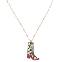 WESTERN CRYSTAL BOOT PENDANT NECKLACE