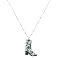WESTERN CRYSTAL BOOT PENDANT NECKLACE