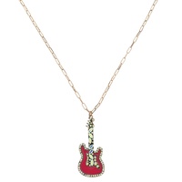 WESTERN CRYSTAL GUITAR PENDANT NECKLACE