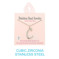 CZ INITIAL LETTER NECKLACE