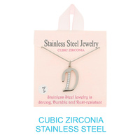 CZ INITIAL LETTER NECKLACE