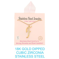 18K GOLD DIPPED CZ INITIAL LETTER NECKLACE