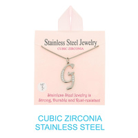 CZ INITIAL LETTER NECKLACE