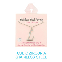 CZ INITIAL LETTER NECKLACE