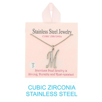 CZ INITIAL LETTER NECKLACE